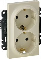 Розетка с заземлением без рамки Legrand Valena Life 1-м. 2 мод. шторки слоновая кость картинка